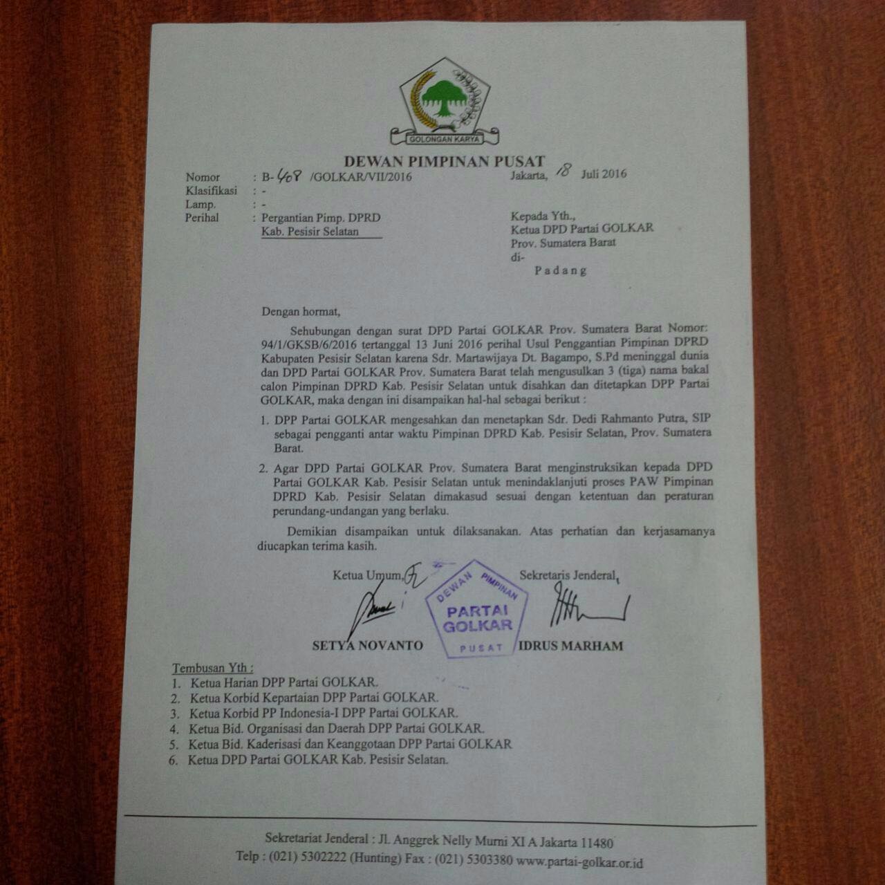 Dedi Rahmanto Ketua DPRD Pesisir Selatan Terpilih