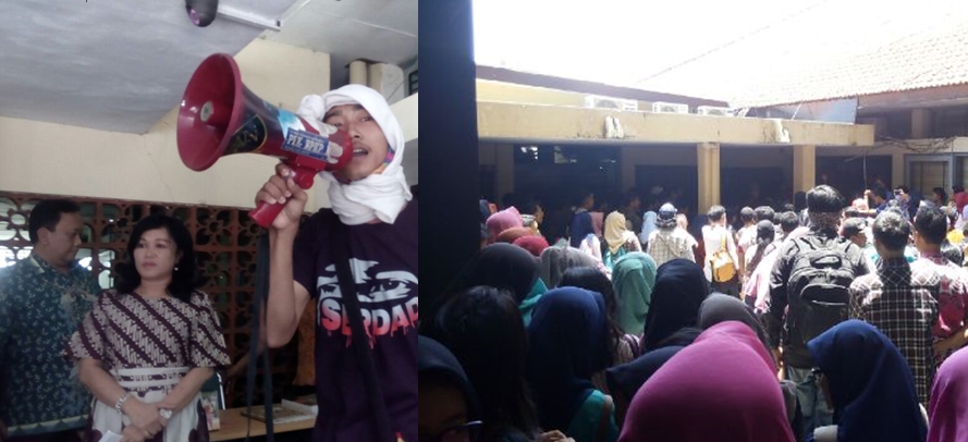 KEBIJAKAN CARUT MARUT, DEKAN FISH-UNESA DI DEMO MAHASISWA