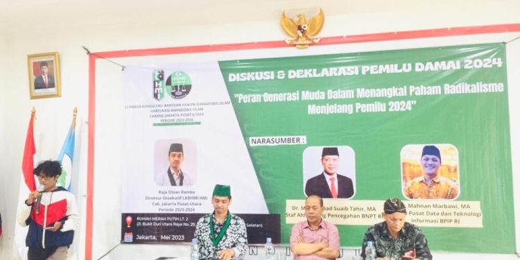 LKBHMI Cab. Jakpustara Menggelar Diskusi dan Deklarasi Pemilu Damai 2024 Untuk Lawan Aksi Terorisme