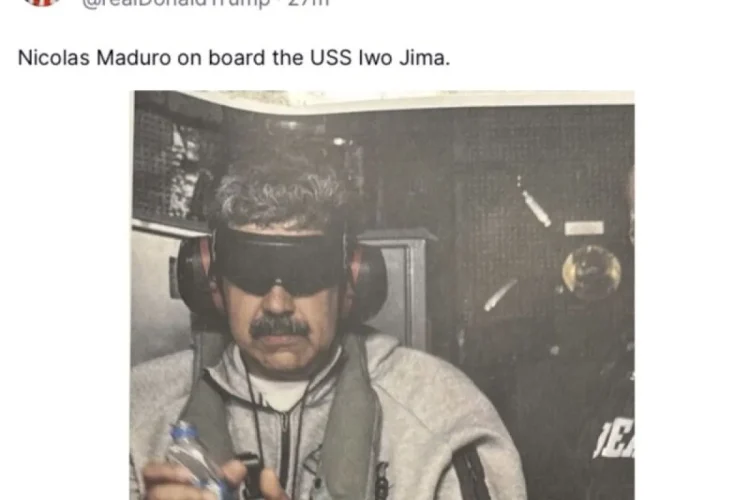 Trump siarkan foto Maduro ditahan di kapal perang AS