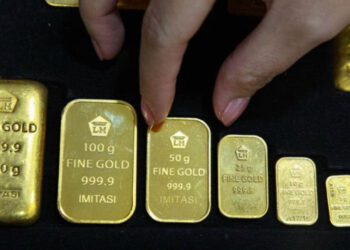 Harga Emas Turun, Dibanderol Rp3,122 Juta per Gram