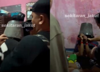 Viral! Polisi Pakaikan Ember di Kepala Terduga Pelaku Curanmor agar Tak Kena Amuk Massa