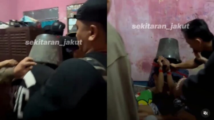 Viral! Polisi Pakaikan Ember di Kepala Terduga Pelaku Curanmor agar Tak Kena Amuk Massa